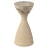 Palecek Ellory Modern Classic Beige Marble Tan Leather Side Table - 13"