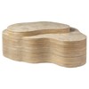 Palecek Levine Coastal Beach Natural Stone Brown Rattan Coffee Table