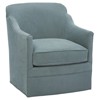 Urmila Updated Traditional Slate Blue Leather Swivel Arm Chair