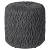 Palecek Carter Coastal Beach Black Woven Rope Round Outdoor Ottoman