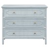 Ava Coastal Beach Light Blue Woven Rattan Chest - 36"