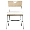 Eloise Coastal Beach Black Iron Woven Outdoor Dining Chair