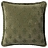 Chris Loves Julia x Loloi Darla Olive Cotton Embroidered Throw Pillow - 18x18