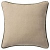 Yara Coastal Beach Beige Linen Throw Pillow - 22x22
