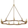 Caelia Coastal Beach Brown Rattan Scalloped Chandelier