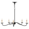Aelle French Country Black Iron Candle Style Chandelier - Small