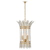 Cian Updated Traditional Frosted Glass Crystal Brass Iron Lantern