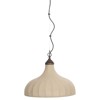 Maison Updated Traditional Bronze Iron Linen Bell Pendant