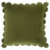 Sullie Updated Traditional Green Velvet Scallop Throw Pillow - 20x20