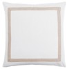 Antoine Coastal Beach White Cotton Border Throw Pillow - 22x22