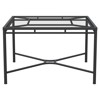 Emeline Glass Black Iron Square Outdoor Dining Table - 48"