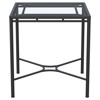 Emeline Glass Black Iron Square Outdoor Counter Table - 35"