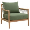 Quinn Coastal Beach Natural Teak Outdoor Lounge Arm Chair