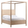 Zoey Modern Classic Natural Pine Wood Canopy Bed - Queen