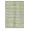 Carys Updated Traditional Green Wool Grid Patterned Rug - 5'x8'