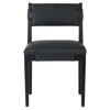 Zane Modern Classic Black Leather Wood Dining Chair