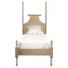 Elio Updated Traditional Light Brown Wood Spindle Poster Bed - Twin