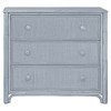 Elliana Coastal Beach Blue Woven Rattan Bachelor Chest