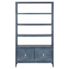 Bella Coastal Beach Blue Rattan Wood Etagere