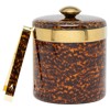 Maximilian Updated Traditional Brown Faux Tortoise Ice Bucket with Tong