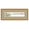 Renan Coastal Beach White Landscape Satin Gold Frame Illustration - 11x25