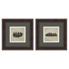 Anselm Rustic Grey Forest Dark Walnut Frame Diptych Illustration - 14x14