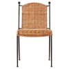 Mirea Coastal Beach Natural Rattan Woven Iron Stackable Outdoor Dining Chair