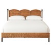Mirea Coastal Beach Natural Rattan Woven Iron Scalloped Bed - Queen