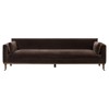 Harlin Updated Traditional Surrey Cocoa Velvet Sofa - 97"
