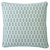 Merritt Sea Blue Embroidered Throw Pillow - 22x22