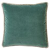 Huxley Stone Pine Velvet Eyelash Trim Throw Pillow - 22x22