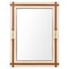 Buckley Traditional Tan Leather Natural Canvas Rectangular Wall Mirror
