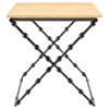 Elvarine Traditional Beige Marble Black Iron Rectangular Outdoor End Table
