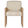 Amaya Coastal Beach Beige Upholstered Natural Woven Outdoor Dining Arm Chair