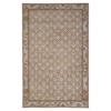 Gaia Brown Wool Floral Lattice Patterned Hand Knotted Rug - 5'x8'