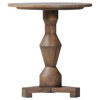 Rivi Rustic Lodge Brown Reclaimed Wood Round Pedestal End Table - 22"