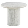 Ryker Modern Classic White Marble Round Pedestal End Table