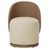 Quaid Coastal Beach Brown Woven Outdoor Swivel Dining Chair