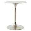 Paula Modern Classic Silver Aluminum Outdoor Round Drum Side Table