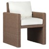 Kima Coastal Beach Brown Woven Outdoor Dining Arm Chair