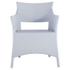 Bari Coastal Beach Blue Wicker Chevron Outdoor Arm Chair
