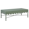 Delphine French Green Aluminum Scalloped Rectangular Outdoor Coffee Table