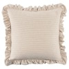 Sienna Updated Traditional Beige Striped Ruffled Throw Pillow - 25x25