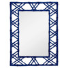 Claire Global Deep Sea Blue Lacquer Bamboo Woven Wall Mirror