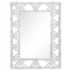 Claire Global Eggshell White Lacquer Bamboo Woven Wall Mirror