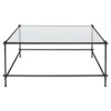 Augustus Modern Classic Tempered Glass Grey Iron Rectangular Coffee Table