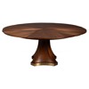 Ishaan Modern Dark Brown Wood Round Extendable Jupe Dining Table - 55-71"