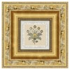 Soleia Updated Traditional Green Floral Gold Frame Illustration - 14x14