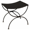 Gregory Updated Traditional Black Leather Iron Stool