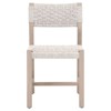 Makayla Coastal White Woven Rope Washed Teak Outdoor Dining Chair - Set of 2
